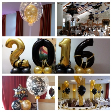 Silvesterdekoration in Gold