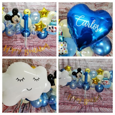 Girlande zum 1. Geburtstag mit Micky Mouse