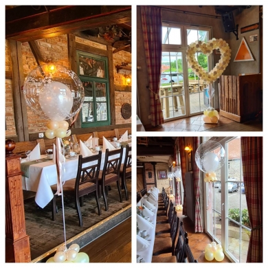 Ballons in Creme, Weiß und Apricot