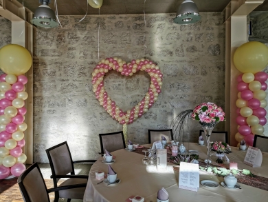 Herz in Creme und Rosa