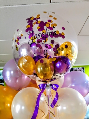 Konfettiballons Lila und Gold