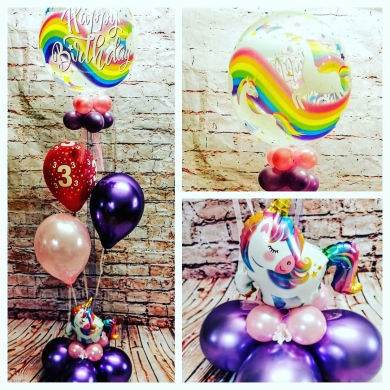 Einhornbouquet mit Zahl und kleinem Einhorn