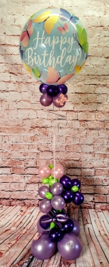 Geburtstagsballon Schmetterling mit Blumenstrauß