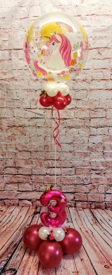 Einhornbouquet mit Blümchen und Zahl