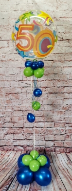 Ballon zum 50. Geburtstag in Grün und Blau