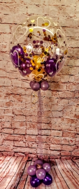 Konfettiballon als Tischballon mit Namen