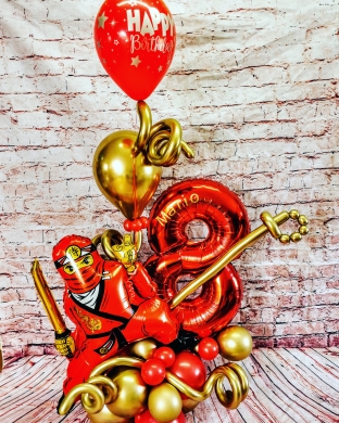 Ninja Geburtstagsdeko mit Zahl