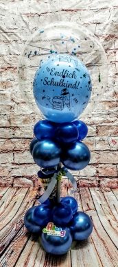 Tischdekoration Endlich Schulkind für Jungs mit festem Ständer