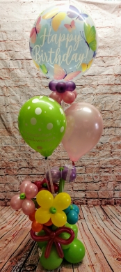 Blumenstrauß mit Schmetterlingballon