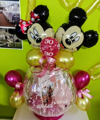 Geschenkballon Minnie Mouse und Micky Mouse
