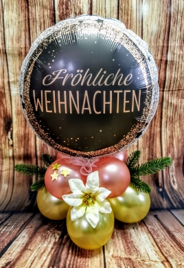 Weihnachtsballon Schwarz/ Rosengold