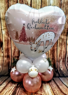 Weihnachtsballon Reh mit Kugel