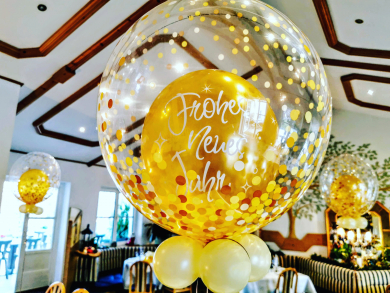 Frohes neues Jahr Ballon in Gold