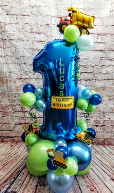 Zahlenballon für kleine Bauarbeiter