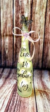 Leuchtflasche zum Geburtstag