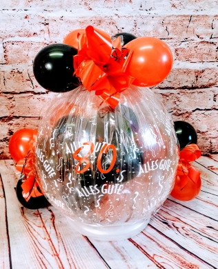 Geschenkballon Schwarz und Rot