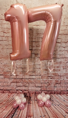 Rosa Ballonzahlen mit Gewicht