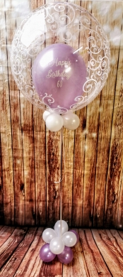 Happy Birthday Ballon Flieder