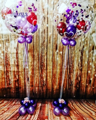 Konfettiballons zum 18. Geburtstag in Rosa, Lila und Pink