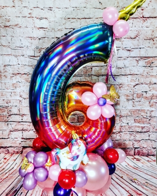 Ballonzahl mit Einhorn