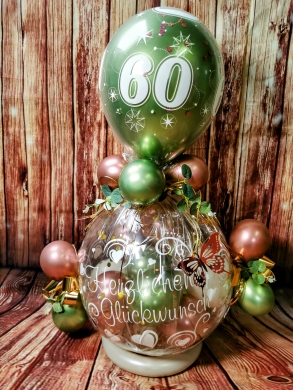 Geschenkballon in Chrome Farben