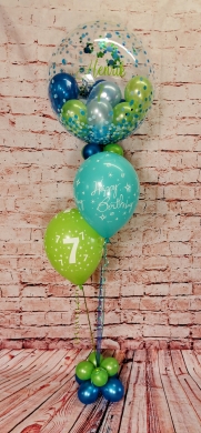 Konfetti Ballon in Grün und Blau