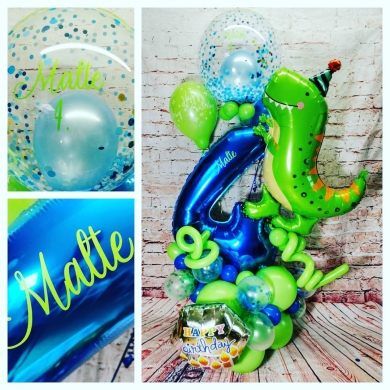Ballonzahl mit Dinosaurier