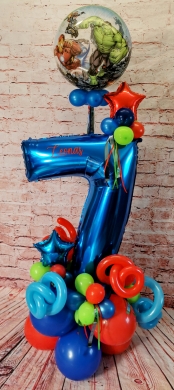 Zahl 7 mit Avengers Ballon