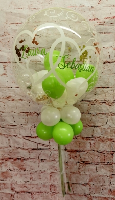 Hochzeitsballon in Weiß und Grün mit Namen