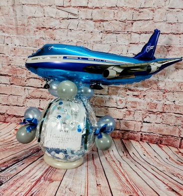 Geschenkballon mit Flugzeug 