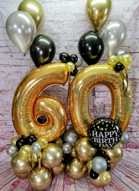 60 in Chrome Gold, Silber und Schwarz