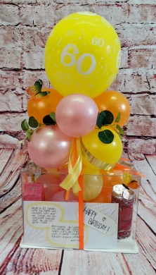 Box in Orange, Rosa, Gelb