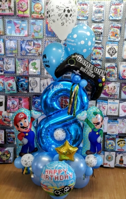 Ballonzahl mit Mario und Playstation