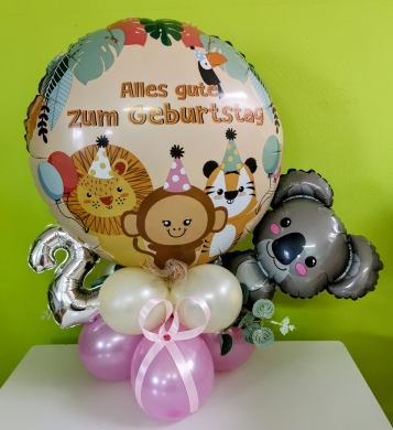 Süßer Tischballon mit Tieren