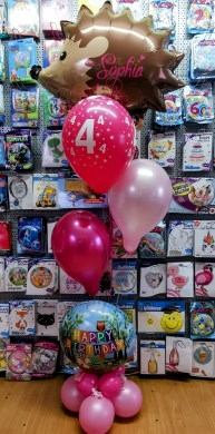 Igel mit Namen und Ballons