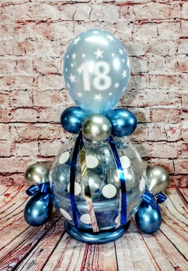 Geschenkballon Silber und Blau 18