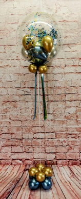 Konfetti Ballon Gold und Blau