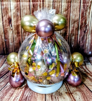Geschenkballon in Gold und Rosa