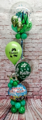 Konfetti Ballon in Grün mit Gamer Ballon
