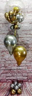 Konfetti Ballon in Silber und Gold