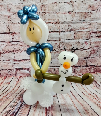 Ballonfigur Olaf mit Elsa
