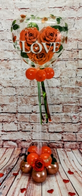 Ballon Herz mit Rosen