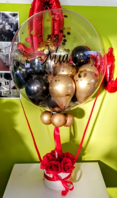 Ballongeschenke in Gold und Schwarz