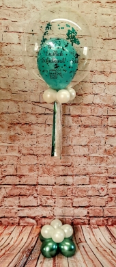 Konfetti Ballon in Türkis zur Schuleinführung
