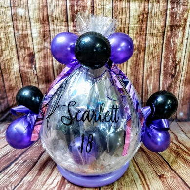 Geschenkballon Schwarz und Lila