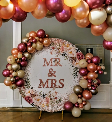 Ballonreifen Mr. & Mrs mit Ballons