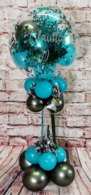 Tischballon in Türkis und Anthrazit