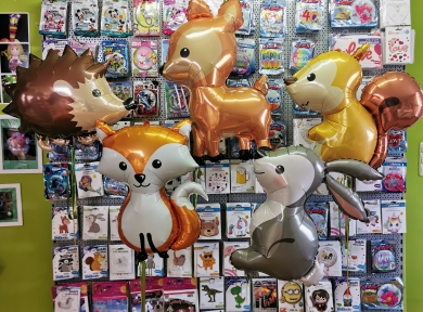 Verschiedene Waldtiere als Folienballon