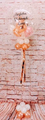 Konfetti Ballon in Rosengold und Rosa