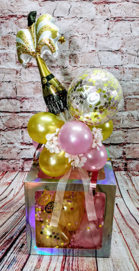 Box zum 40. Geburtstag mit Sektflasche